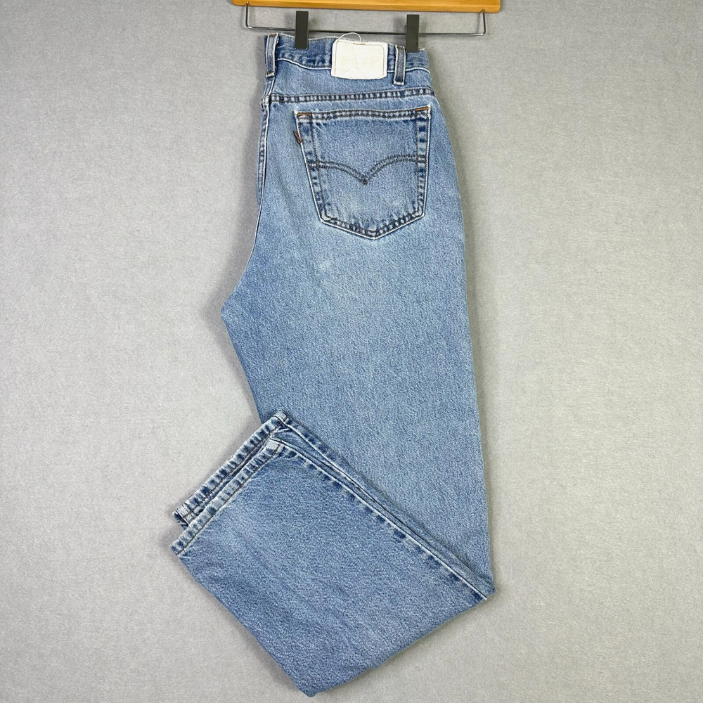 Vintage Levis Jeans Men Brown Tab Denim Distressed Whiskered Worn -CHECK MEASURE